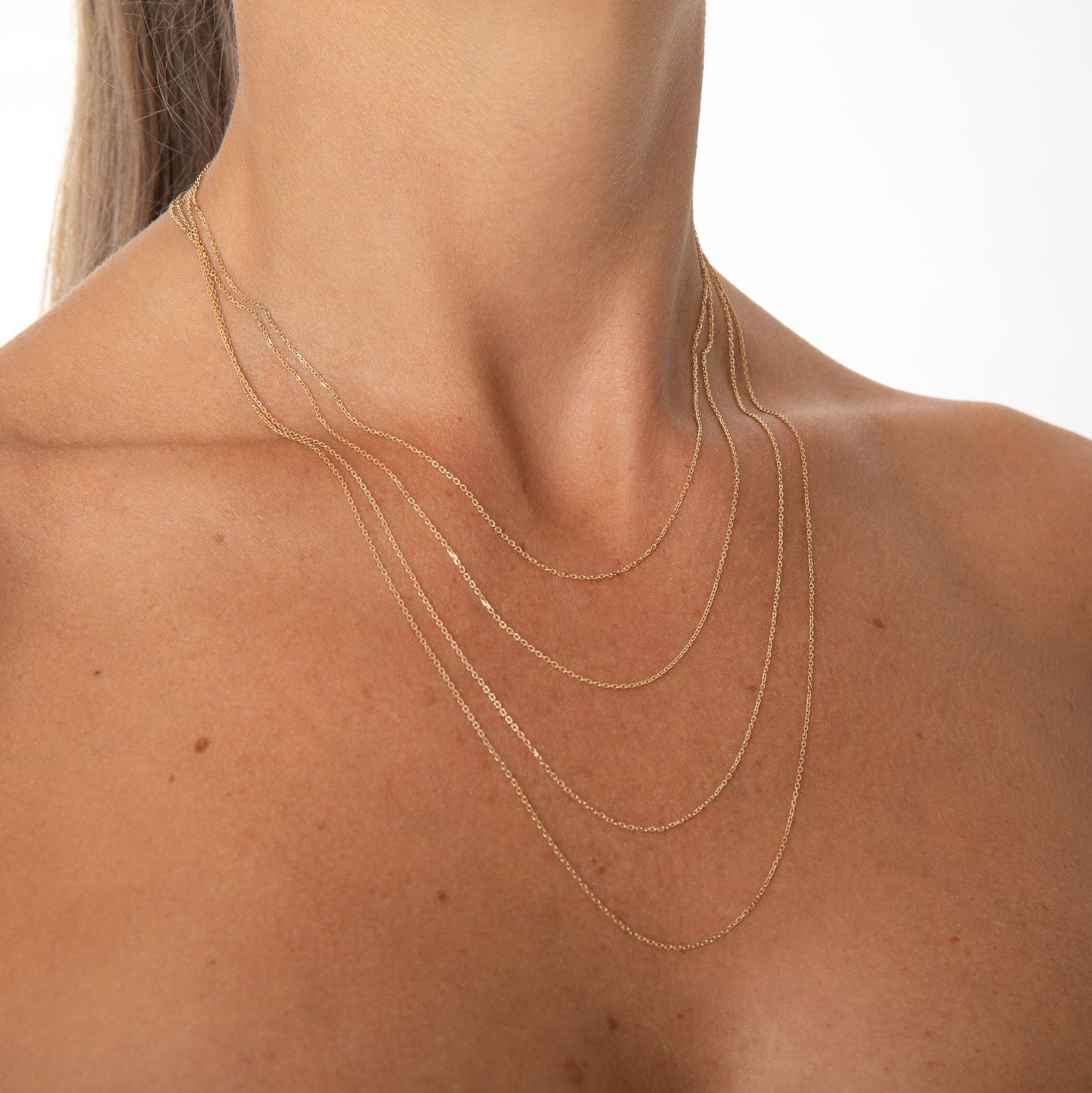 Classic Cable Chain Necklace - 14K SOLID GOLD