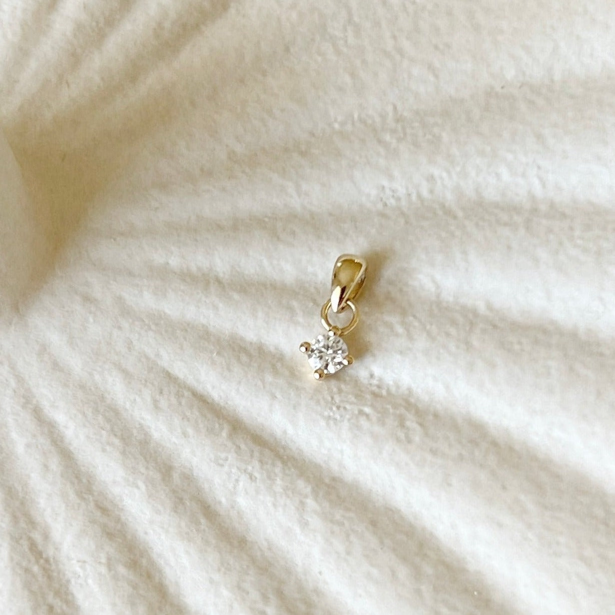 M Diamond Pendant - 14K SOLID GOLD