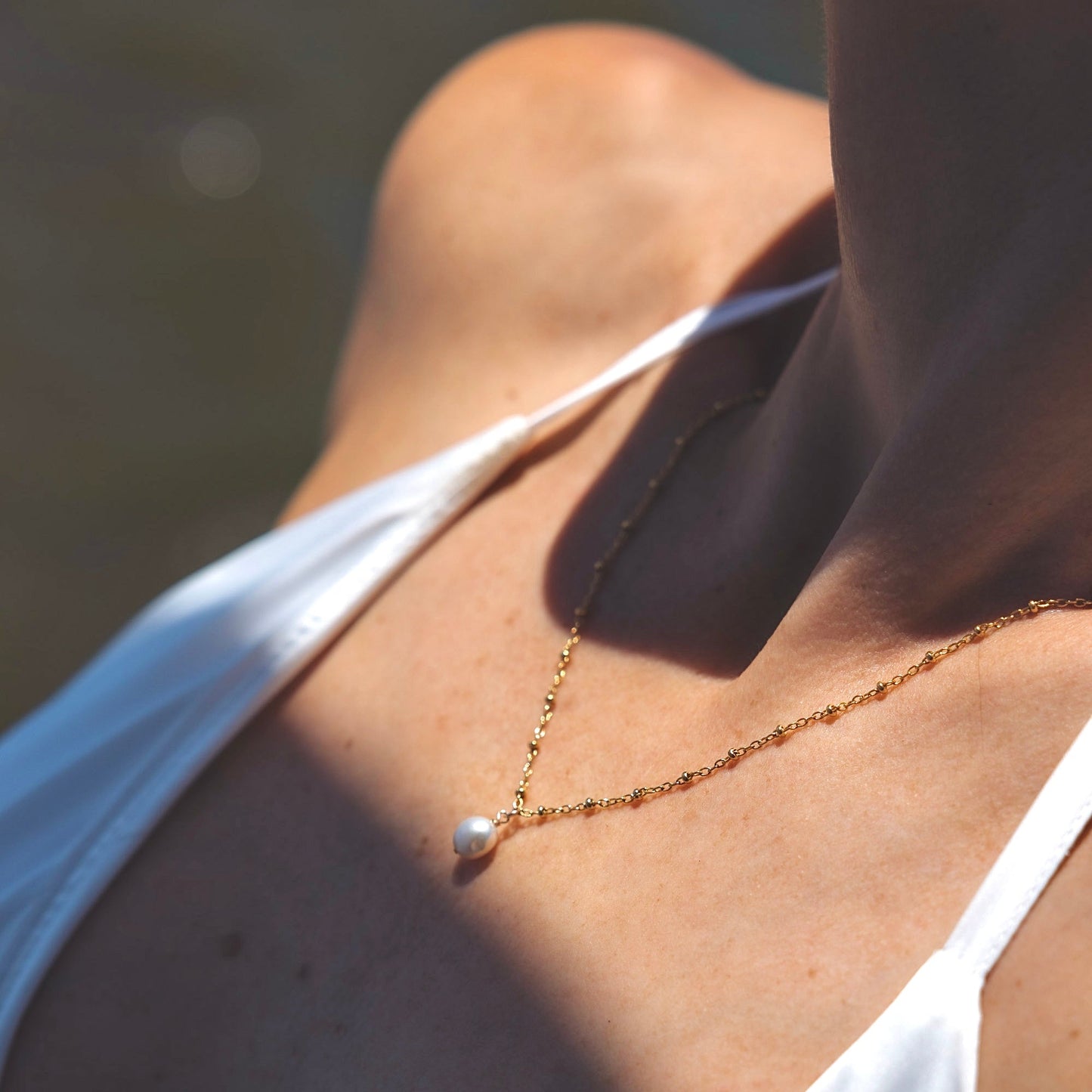 Orbit Pearl Necklace - 14K Gold Filled