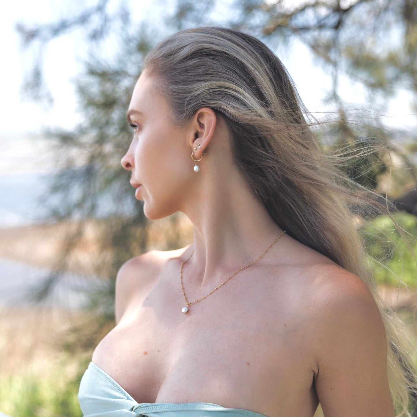 Orbit Pearl Necklace - 14K Gold Filled