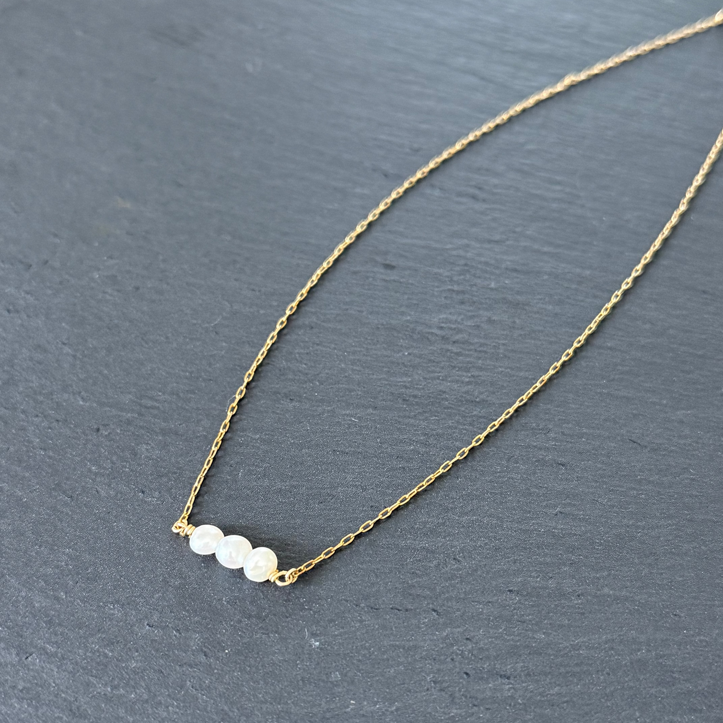 Celestial Trio Pearl Choker - 14K Gold Filled