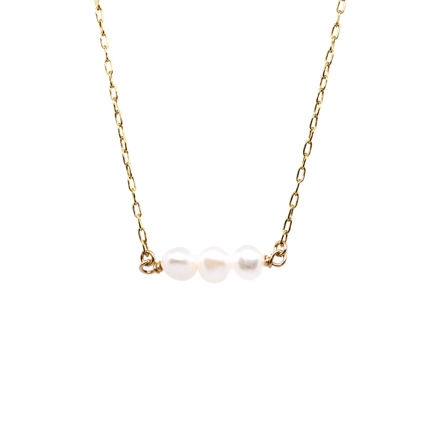 Celestial Trio Pearl Choker - 14K Gold Filled