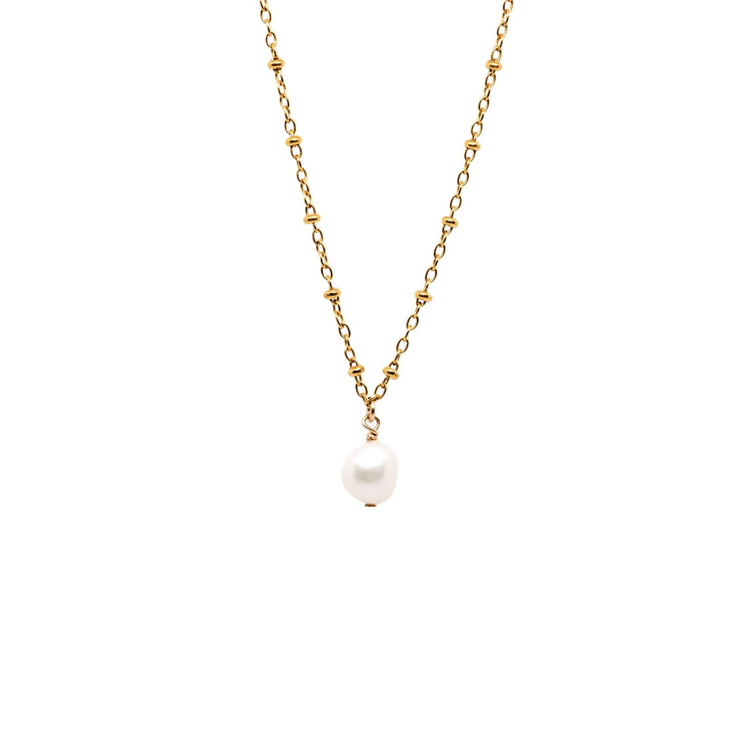 Orbit Pearl Necklace - 14K Gold Filled