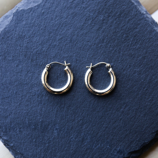Bold Hoop Earrings - 14K SOLID GOLD