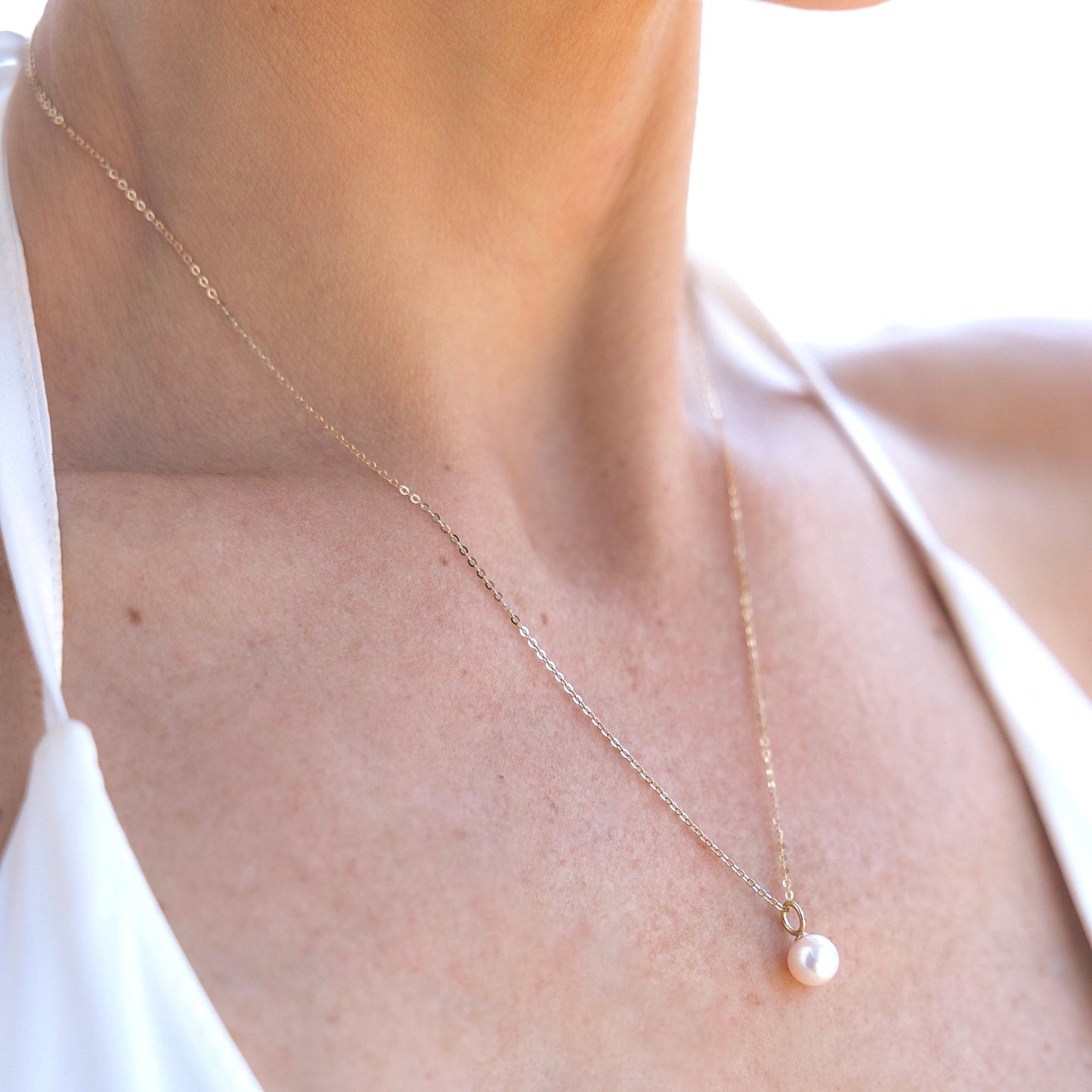 Natural Pearl Necklace - 14K SOLID GOLD