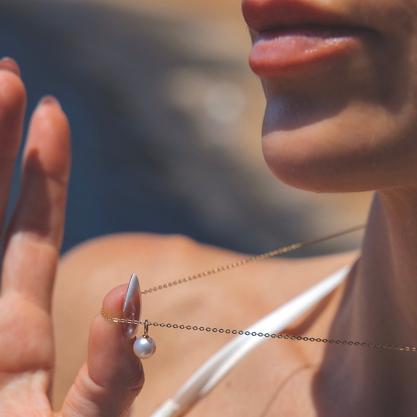 Natural Pearl Necklace - 14K SOLID GOLD
