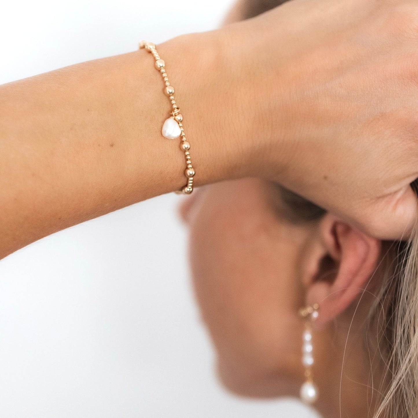 Baroque Pearl Horizon Bracelet - 14K Gold Filled