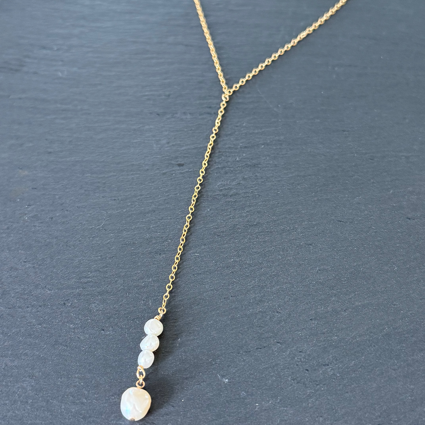 Eternal Drop Pearl Necklace -14K Gold Filled