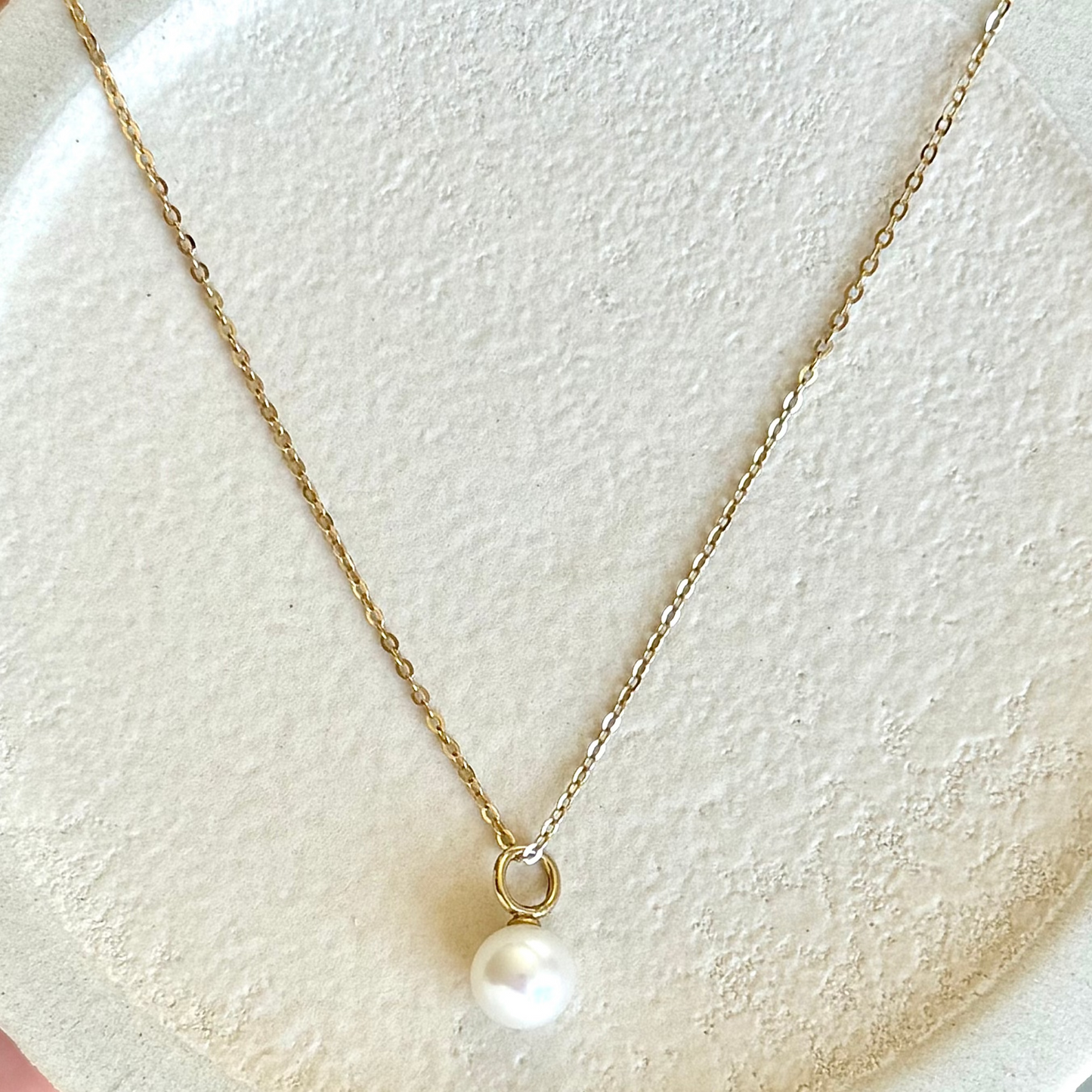 Natural Pearl Necklace - 14K SOLID GOLD